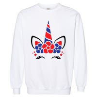 Unicorn 4th Of July Garment-Dyed Sweatshirt