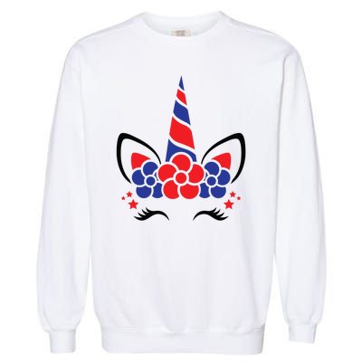 Unicorn 4th Of July Garment-Dyed Sweatshirt