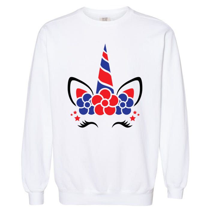 Unicorn 4th Of July Garment-Dyed Sweatshirt