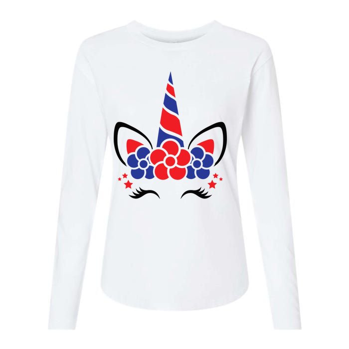 Unicorn 4th Of July Womens Cotton Relaxed Long Sleeve T-Shirt