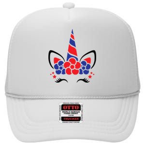 Unicorn 4th Of July High Crown Mesh Back Trucker Hat