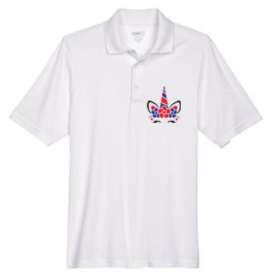 Unicorn 4th Of July Men's Origin Performance Piqué Polo