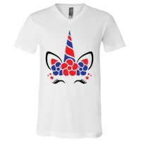 Unicorn 4th Of July V-Neck T-Shirt