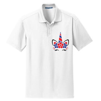 Unicorn 4th Of July Dry Zone Grid Polo