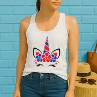 Unicorn 4th Of July Womens Tank Top