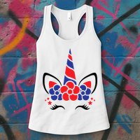 Unicorn 4th Of July Womens Tank Top