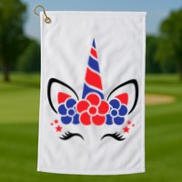 Unicorn 4th Of July Golf Towel