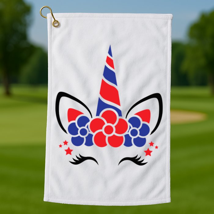 Unicorn 4th Of July Golf Towel