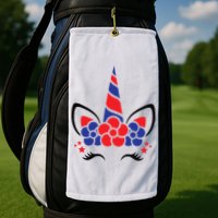 Unicorn 4th Of July Golf Towel
