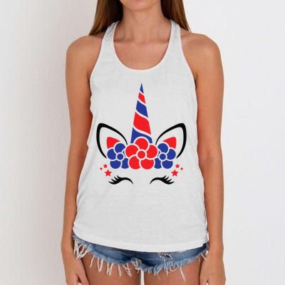 Unicorn 4th Of July Women's Knotted Racerback Tank