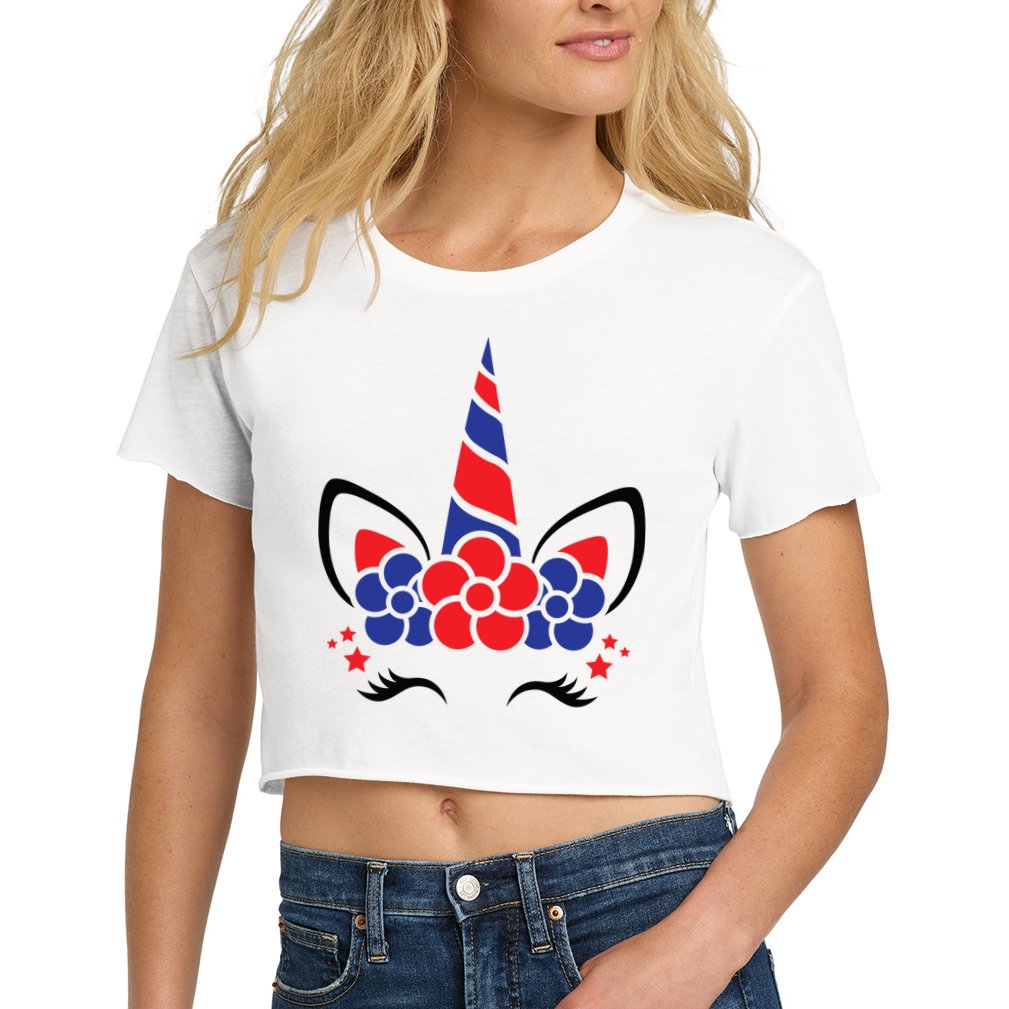 Unicorn 4th Of July Crop Top