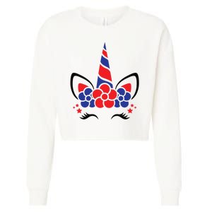 Unicorn 4th Of July Cropped Pullover Crew