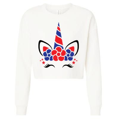 Unicorn 4th Of July Cropped Pullover Crew