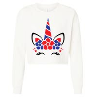 Unicorn 4th Of July Cropped Pullover Crew