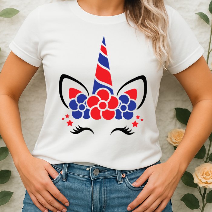 Unicorn 4th Of July Womens T-Shirt