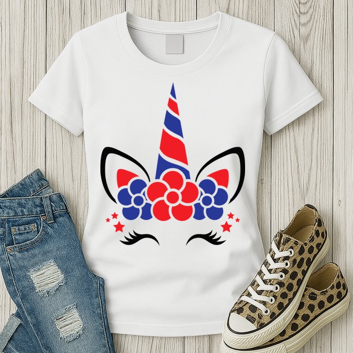 Unicorn 4th Of July Womens T-Shirt