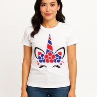 Unicorn 4th Of July Womens T-Shirt