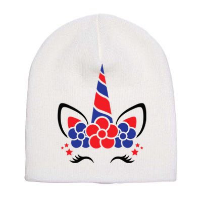 Unicorn 4th Of July Short Acrylic Beanie