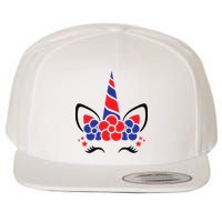 Unicorn 4th Of July Wool Snapback Cap