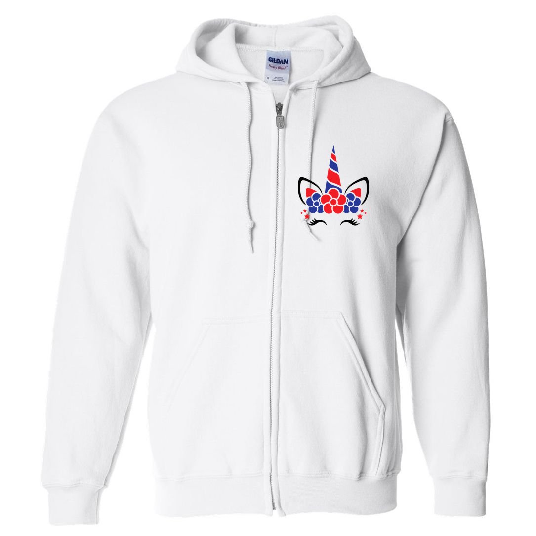 Unicorn 4th Of July Full Zip Hoodie