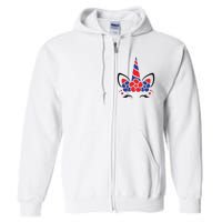 Unicorn 4th Of July Full Zip Hoodie