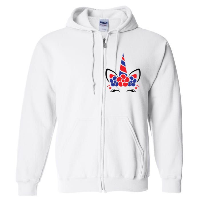 Unicorn 4th Of July Full Zip Hoodie