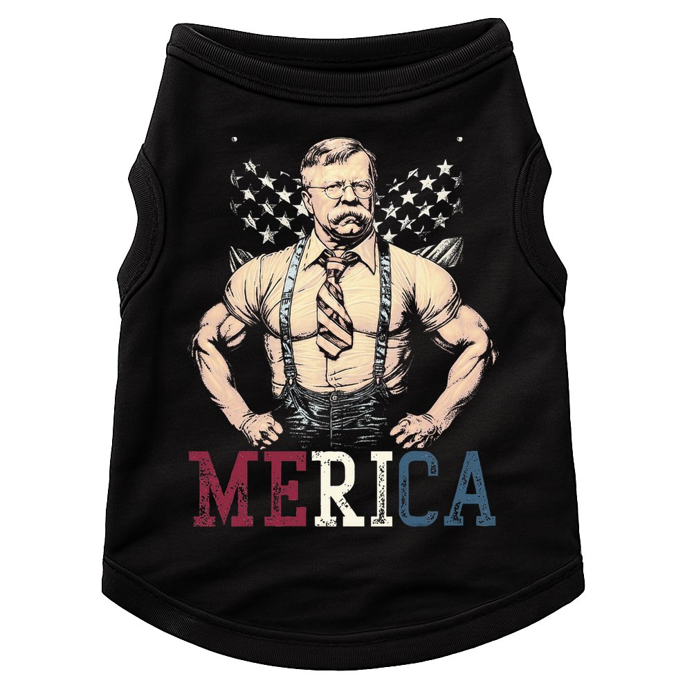 Usa 4th Of July Teddy Roosevelt Doggie Tank