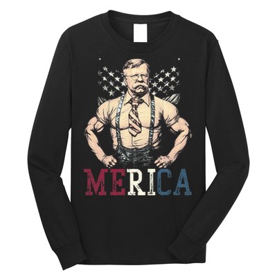Usa 4th Of July Teddy Roosevelt Long Sleeve Shirt