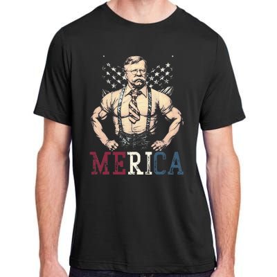 Usa 4th Of July Teddy Roosevelt Adult ChromaSoft Performance T-Shirt