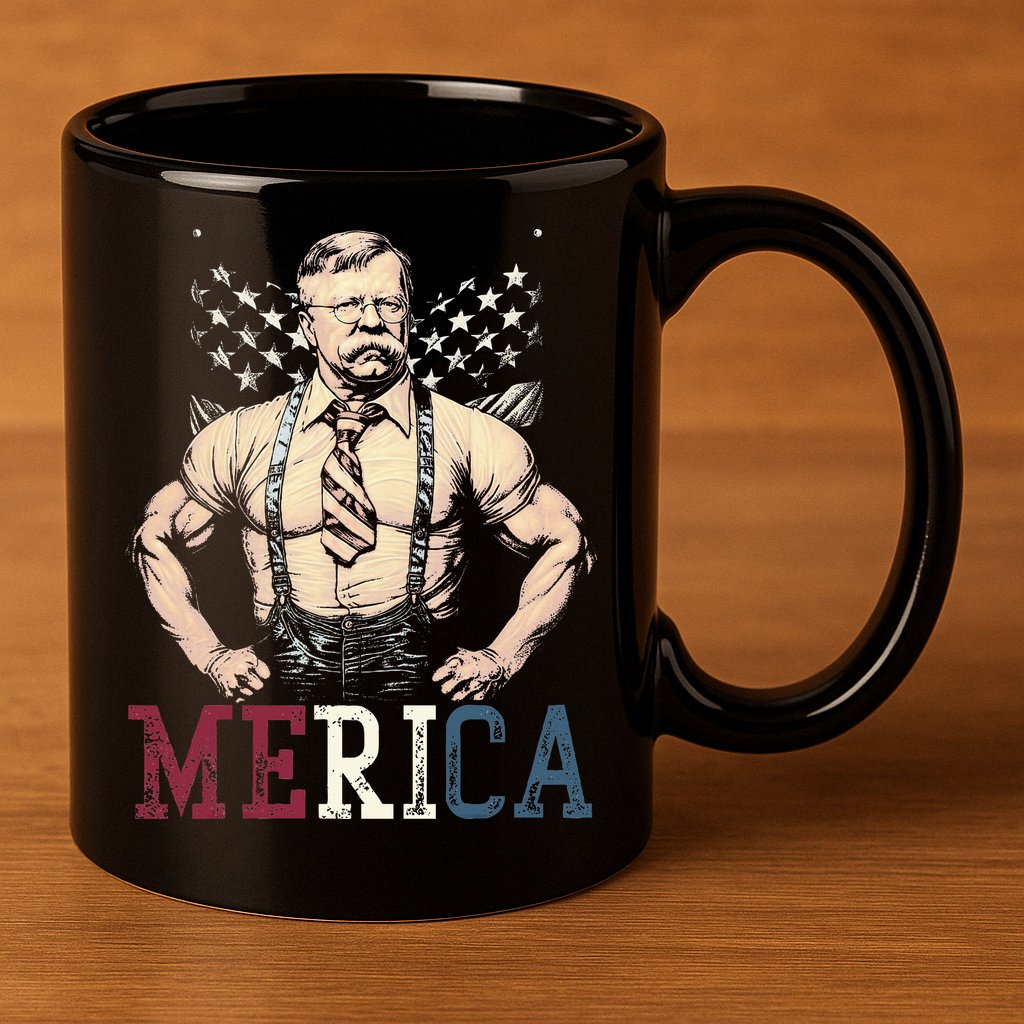 Usa 4th Of July Teddy Roosevelt 11oz C Handle Ceramic Mug