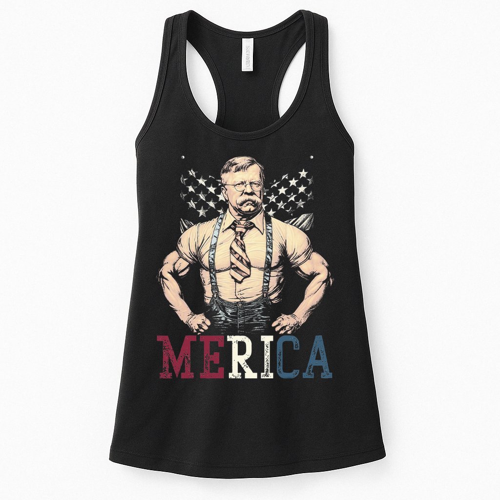 Usa 4th Of July Teddy Roosevelt Womens Tank Top