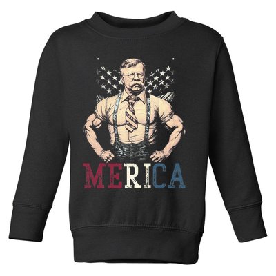 Usa 4th Of July Teddy Roosevelt Toddler Sweatshirt
