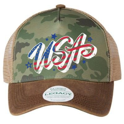 Usa 4th Of July Vintage Star Legacy Tie Dye Trucker Hat