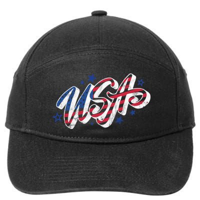 Usa 4th Of July Vintage Star 7-Panel Snapback Hat