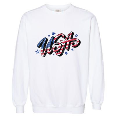 Usa 4th Of July Vintage Star Garment-Dyed Sweatshirt