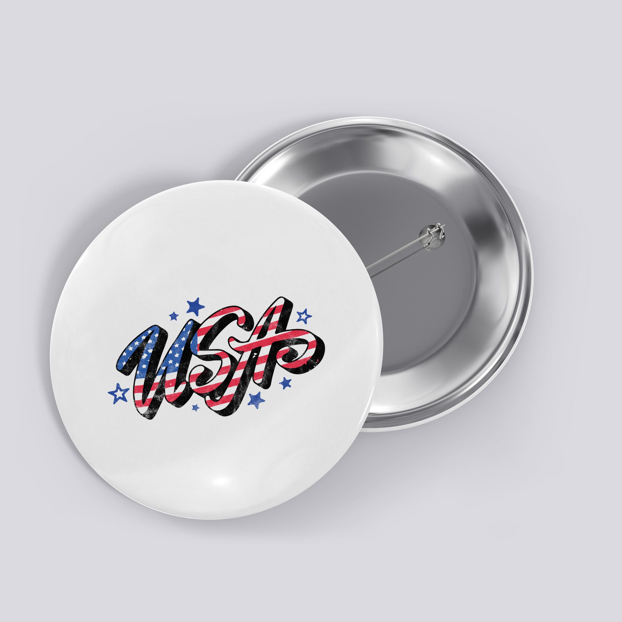 Usa 4th Of July Vintage Star Button