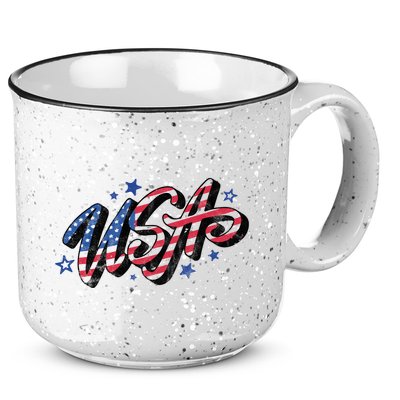Usa 4th Of July Vintage Star 15oz Campfire Ceramic Mug