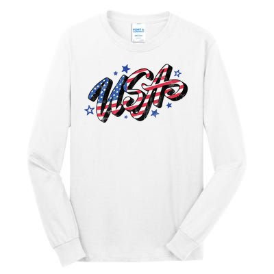 Usa 4th Of July Vintage Star Tall Long Sleeve T-Shirt