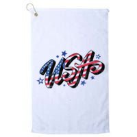 Usa 4th Of July Vintage Star Platinum Collection Golf Towel