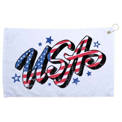 Usa 4th Of July Vintage Star Grommeted Golf Towel