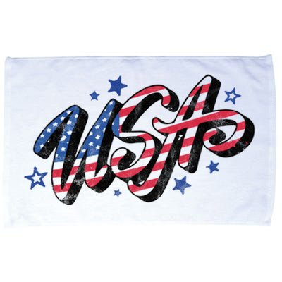 Usa 4th Of July Vintage Star Microfiber Hand Towel