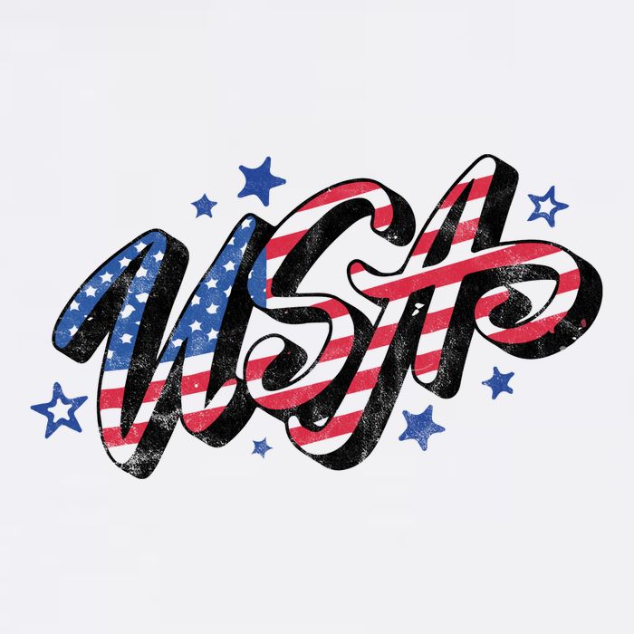 Usa 4th Of July Vintage Star Ladies Long Sleeve Shirt
