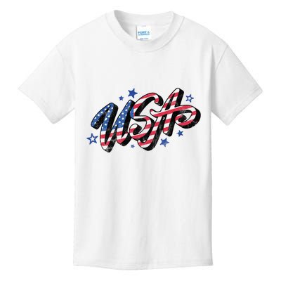 Usa 4th Of July Vintage Star Kids T-Shirt