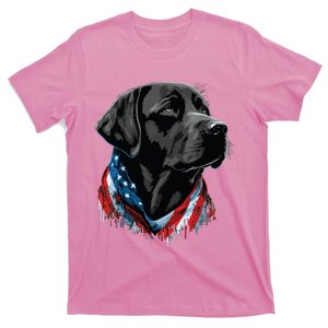 USA 4th Of July Black Patriotic American Labrador Retriever T-Shirt