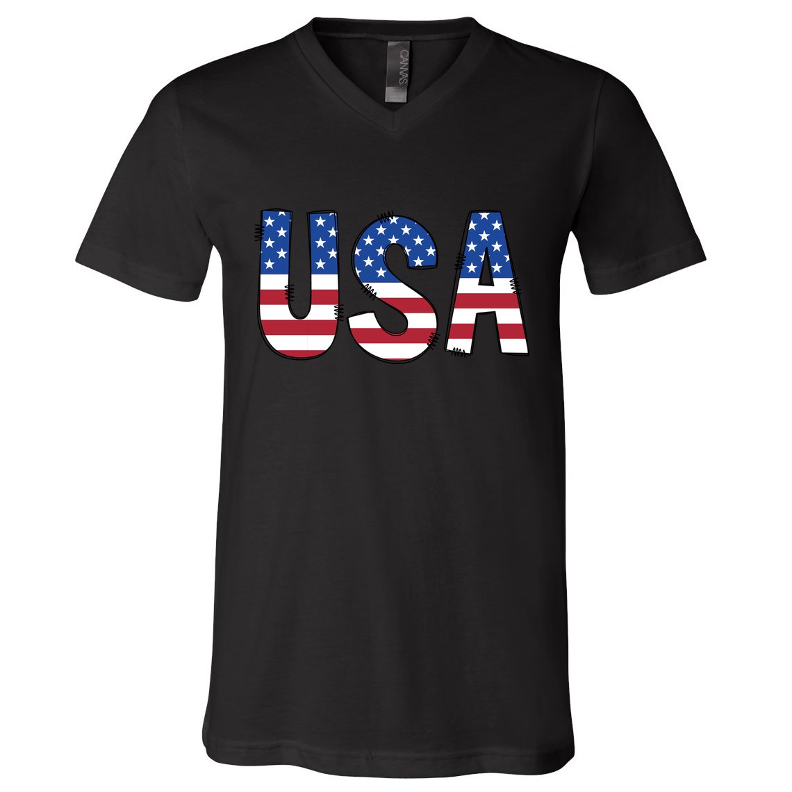 Usa 4th Of July Independce Day V-Neck T-Shirt
