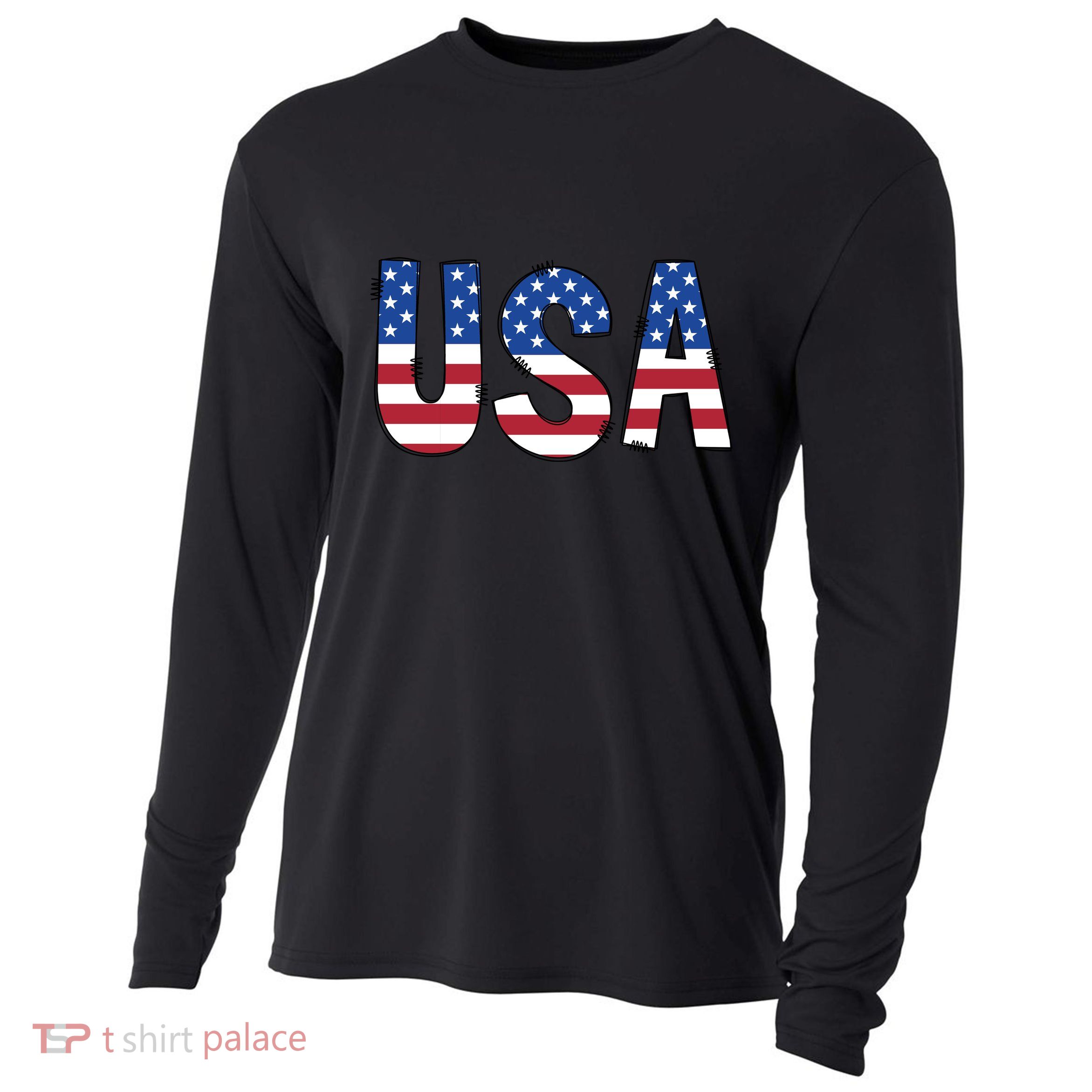 Usa 4th Of July Independce Day Cooling Performance Long Sleeve Crew