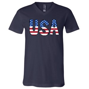 Usa 4th Of July Independce Day V-Neck T-Shirt