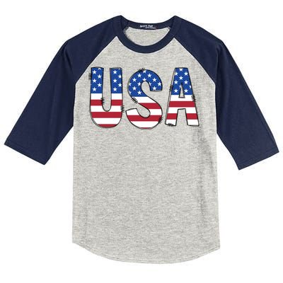 Usa 4th Of July Independce Day Kids Colorblock Raglan Jersey