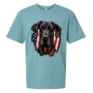 USA 4th Of July Great Dane On Patriotic American Great Dane Sueded Cloud Jersey T-Shirt