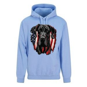 USA 4th Of July Great Dane On Patriotic American Great Dane Unisex Surf Hoodie